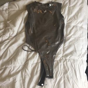 Prix hector gunmetal bodysuit nwt - sold out